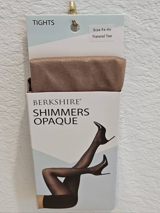 Berkshire Accessories - NIP Berkshire Shimmers Opaque Tights Size 5X 6X Natural Tan Plus Size